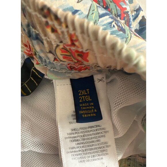 Polo Ralph Lauren Hawaiian Print Swim Trunks size 2XL Tall surf luau Y2K - Picture 3 of 6